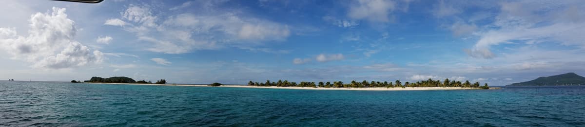 Pristine white sand island panorama