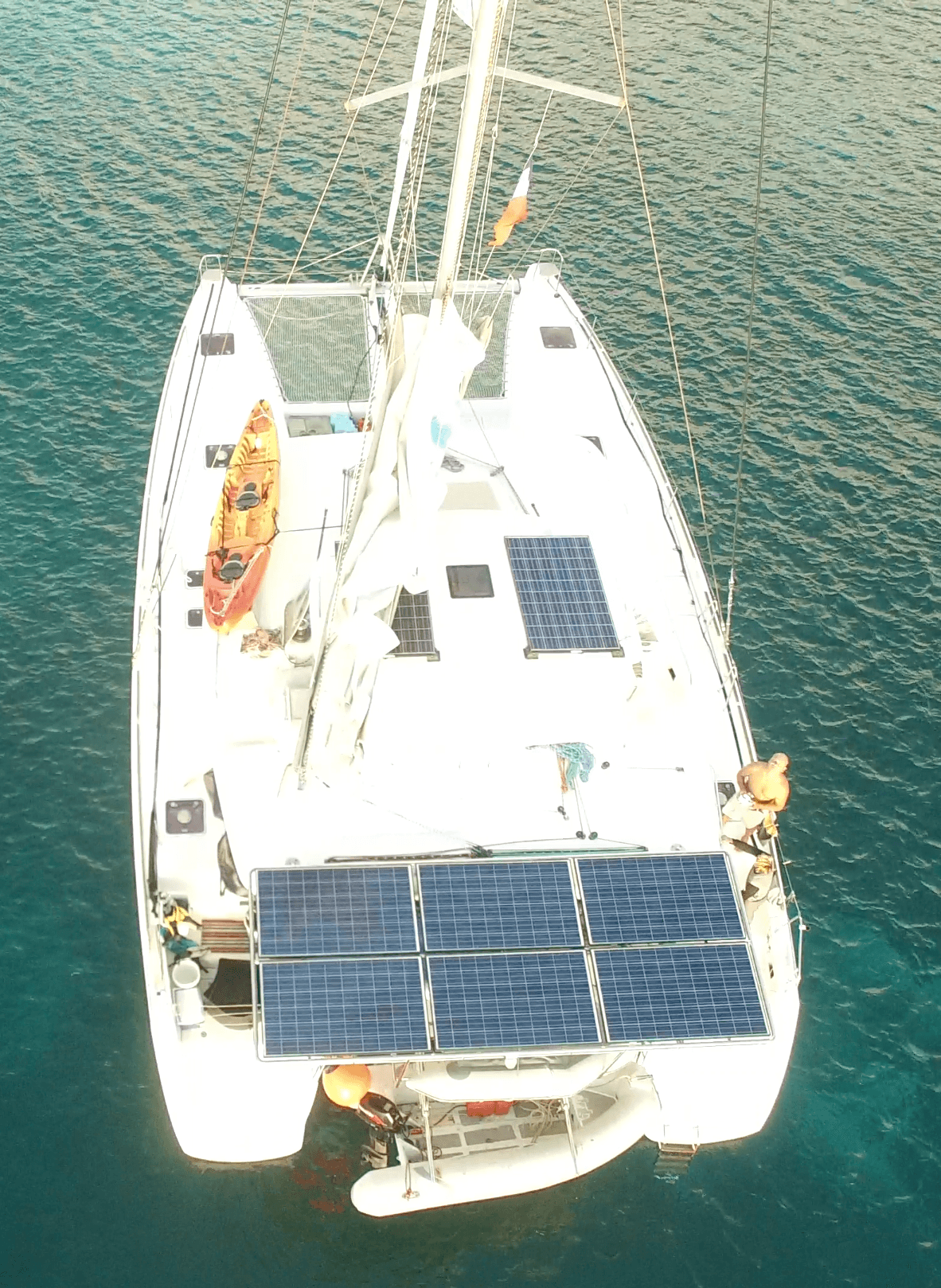 Ad Astra from directly above showing solar arch and deck layout